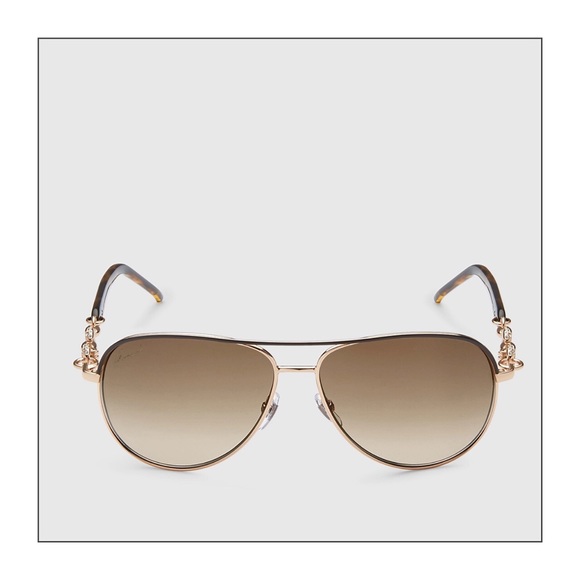 Gucci Rose Gold Marina Chain Aviators & Crystals - Picture 6 of 8